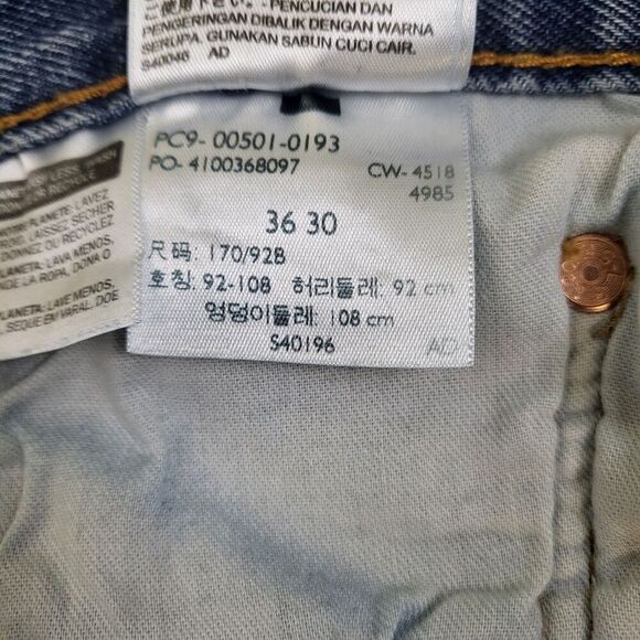 Levi's 501 Jeans Original Button Fly Straight Leg Lt-Med 38X30 (act. in pics) - Picture 10 of 15